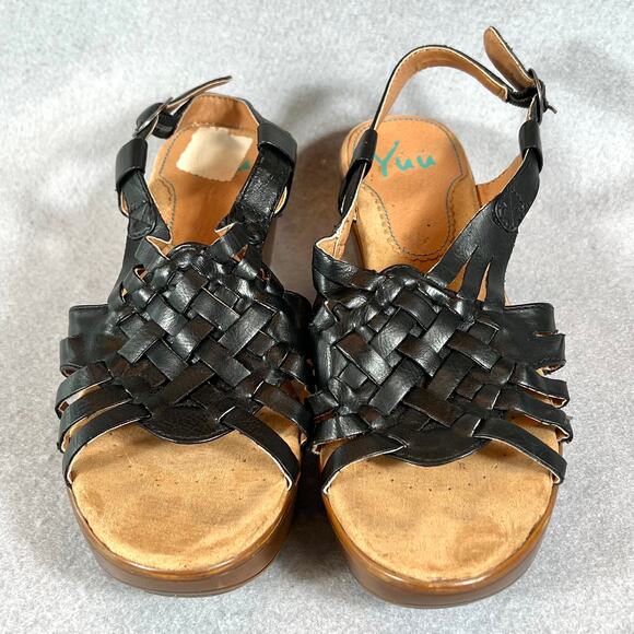 Yuu Womens Dora Gladiator Wedge Sandals Black Size 8.5M - Picture 3 of 14